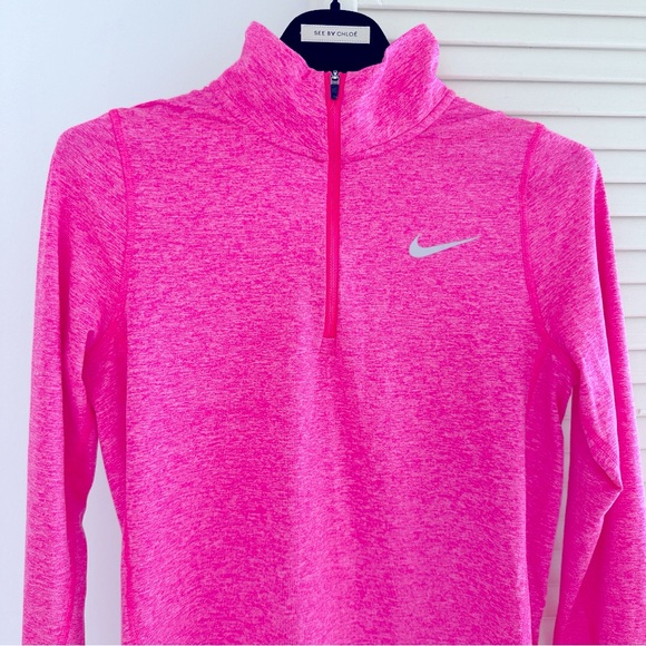 NIKE ELEMENT QUARTER ZIP PULLOVER TOP SHIRT XS BRIGHT PINK RUNNING GOLF WORKOUT - Picture 3 of 8